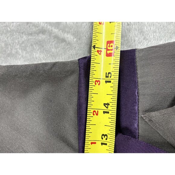 Nougat London Silk Dress Purple Detail Womens Sz 3 Peat Grey Career Money Preppy - Picture 9 of 10